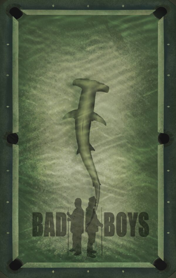 Bad Boys Hammer Head Shark Towel (Blue or Green)