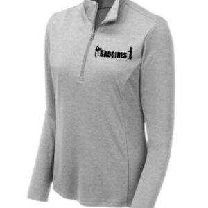 Bad Girls Light Grey Heather 1/4 Zip Pullover