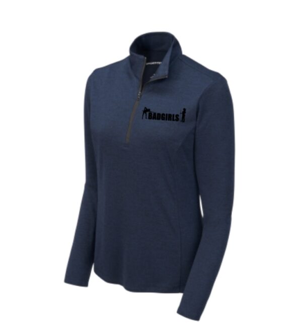 Bad Girls Dark Royal Heather 1/4 Zip Pullover - Image 2