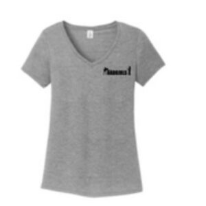 Bad Girls Grey Frost V-Neck T-Shirt (Front Logo)