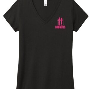 Bad Girls Black with Pink V-Nect T-shirt (front and back logo)