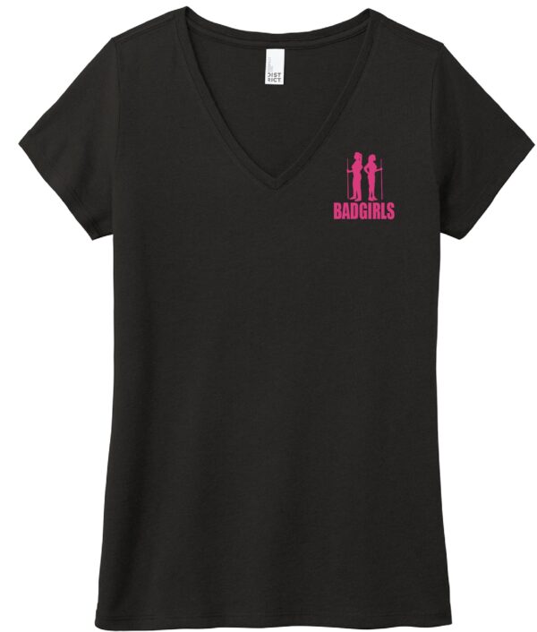 Bad Girls Black with Pink V-Nect T-shirt (front and back logo)