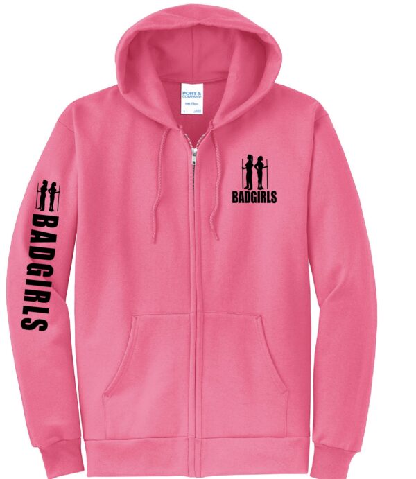 Bad Girls Neon Pink Zip Up Hoodie