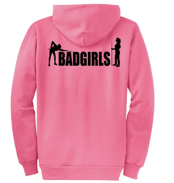 Bad Girls Neon Pink Zip Up Hoodie - Image 2